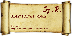 Szőlősi Robin névjegykártya
